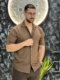 پیراهن آستین کوتاه مردانه مدل یقه انگلیسی