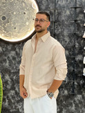 پیراهن آستین بلند مدل پارچه پنبه کپ باکسی