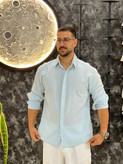 پیراهن آستین بلند مدل پارچه پنبه کپ باکسی