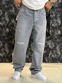 شلوار مردانه مدل جین بگ زاپدار پارچه خوی