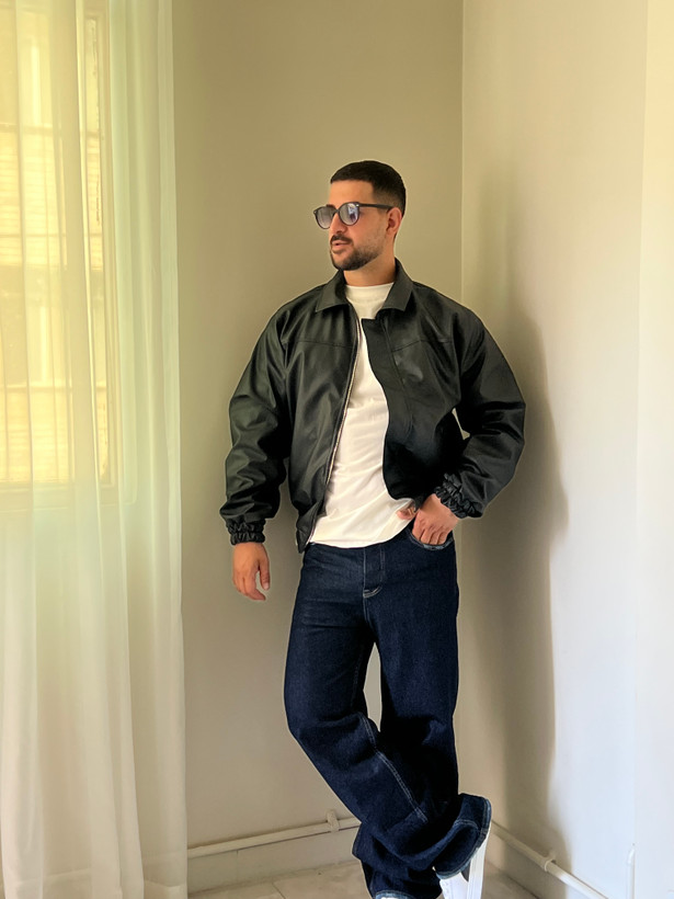 جکت چرم صنعتی مردانه مدل خلبانی