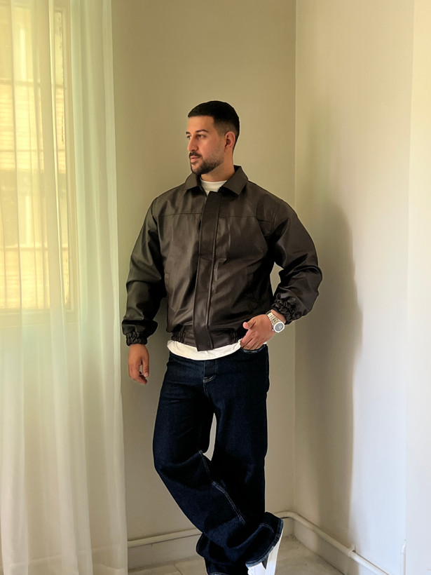 جکت چرم صنعتی مردانه مدل خلبانی