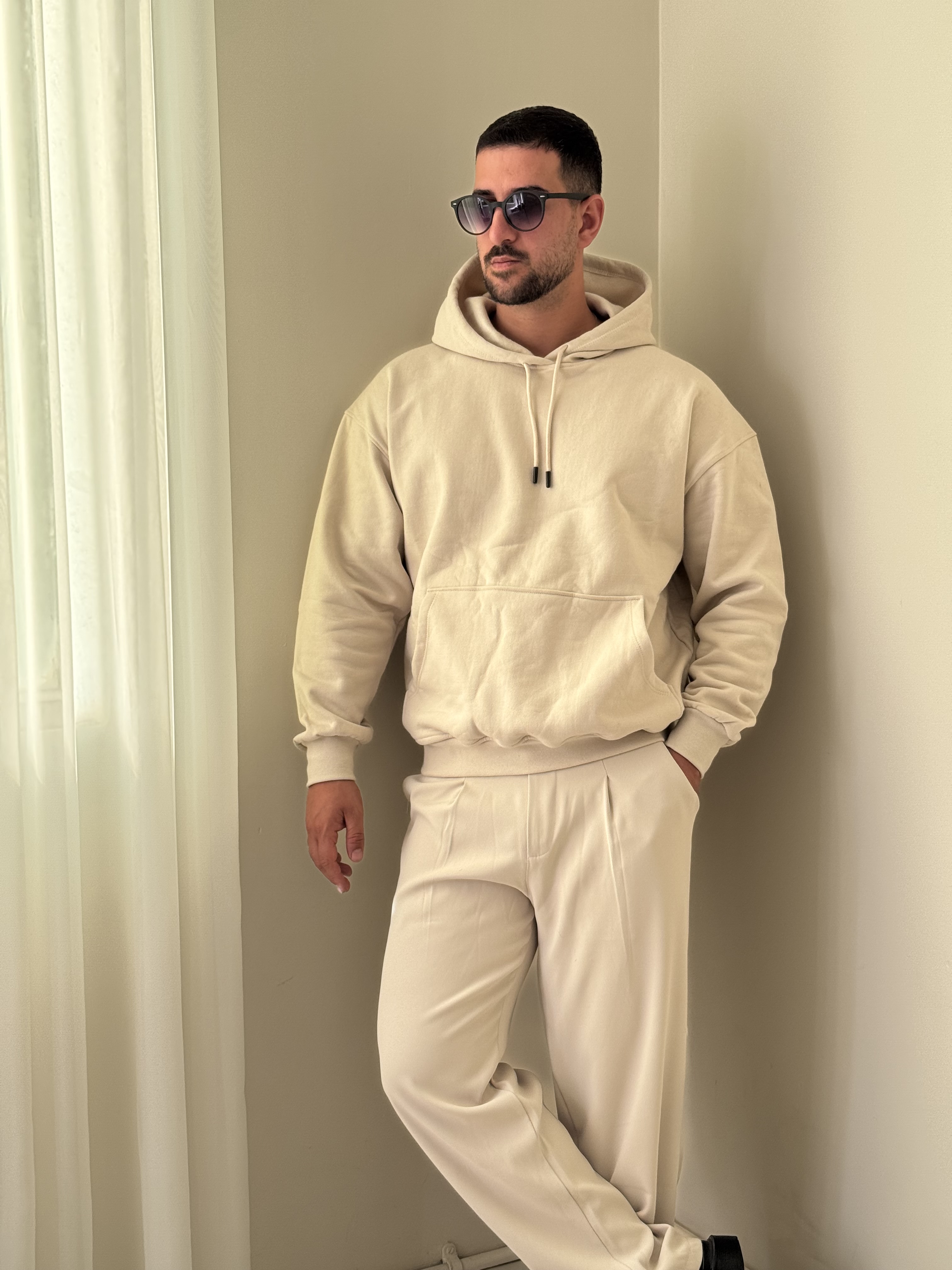 هودی کلاهدار پارچه سه نخ تمام پنبه تو کرکی